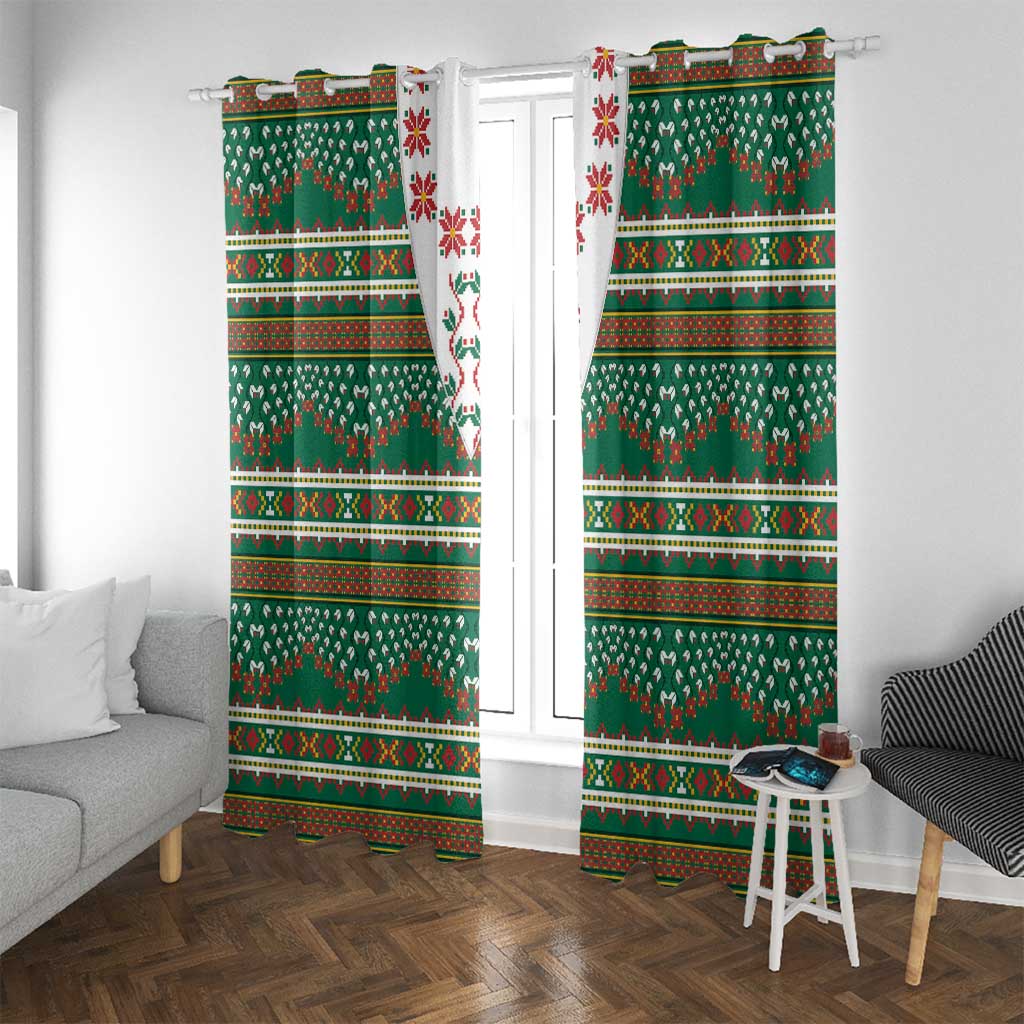 Lithuanian National Costume Window Curtain Traditional Folk Pattern - Wonder Print Shop