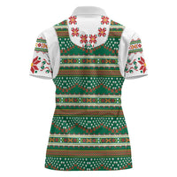Lithuanian National Costume Women Polo Shirt Traditional Folk Pattern - Wonder Print Shop