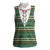 Lithuanian National Costume Women Sleeveless Polo Shirt Traditional Folk Pattern - Wonder Print Shop