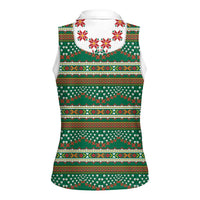 Lithuanian National Costume Women Sleeveless Polo Shirt Traditional Folk Pattern - Wonder Print Shop