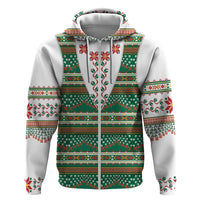 Lithuanian National Costume Zip Hoodie Traditional Folk Pattern - Wonder Print Shop