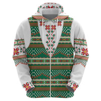 Lithuanian National Costume Zip Hoodie Traditional Folk Pattern - Wonder Print Shop