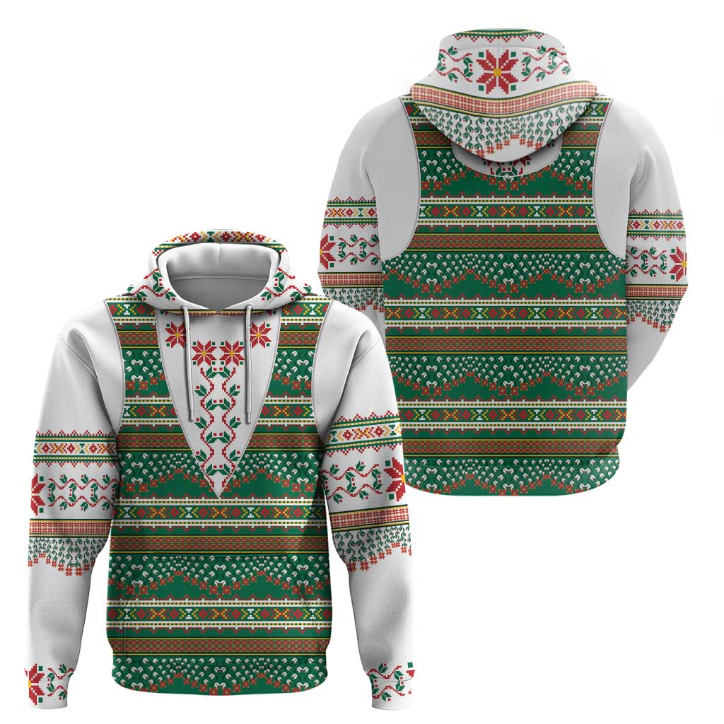 Lithuanian National Costume Zip Hoodie Traditional Folk Pattern - Wonder Print Shop