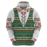 Lithuanian National Costume Zip Hoodie Traditional Folk Pattern - Wonder Print Shop