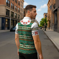 Lithuanian National Costume Zipper Polo Shirt Traditional Folk Pattern - Wonder Print Shop