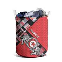 Tunisia Laundry Basket Silver Lions Sports Patterns - Wonder Print Shop