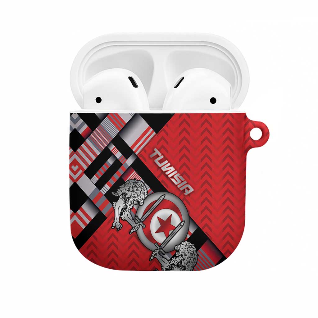 Tunisia AirPods Case Silver Lions Sports Patterns - Wonder Print Shop