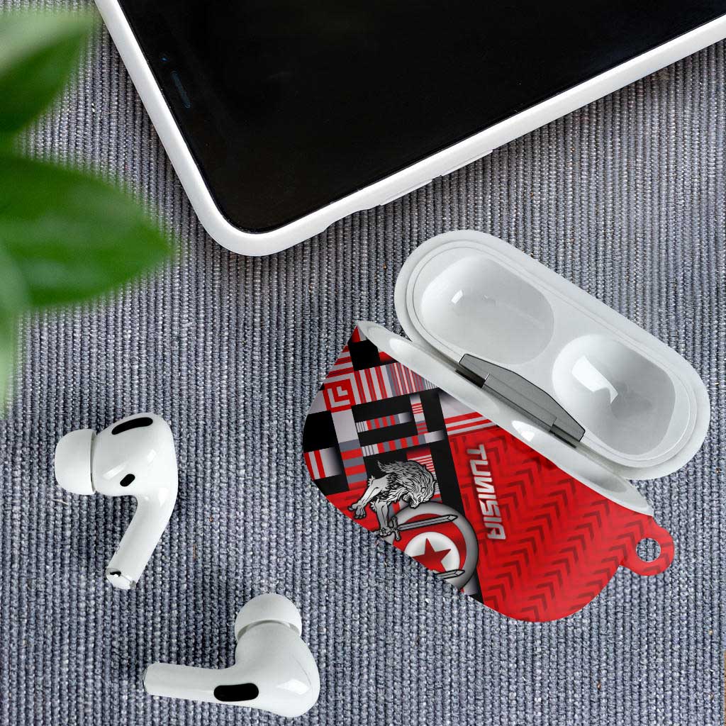 Tunisia AirPods Case Silver Lions Sports Patterns - Wonder Print Shop