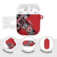 Tunisia AirPods Case Silver Lions Sports Patterns - Wonder Print Shop