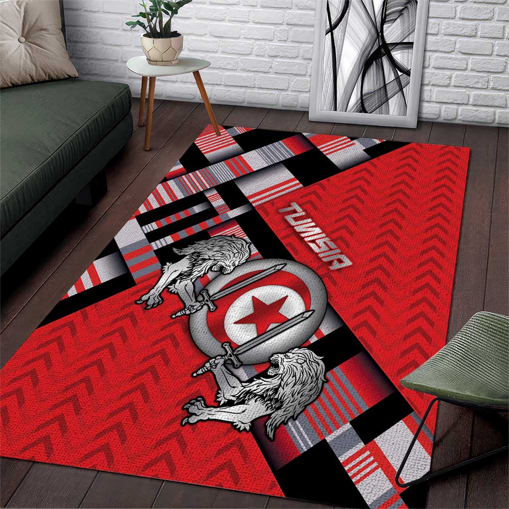 Tunisia Area Rug Silver Lions Sports Patterns - Wonder Print Shop