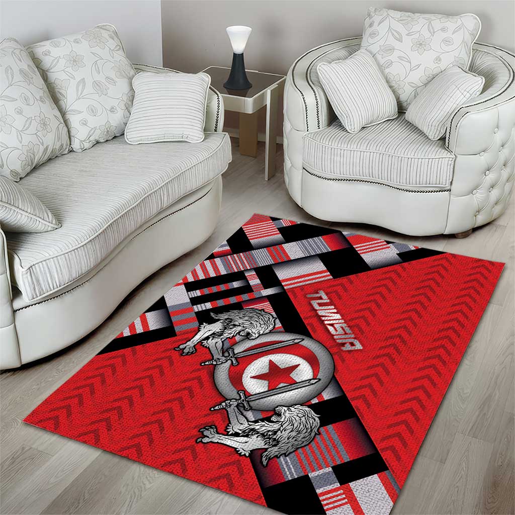 Tunisia Area Rug Silver Lions Sports Patterns - Wonder Print Shop