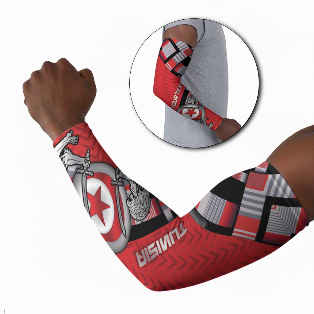 Personalized Tunisia Arm Sleeves Silver Lions Sports Patterns - Wonder Print Shop