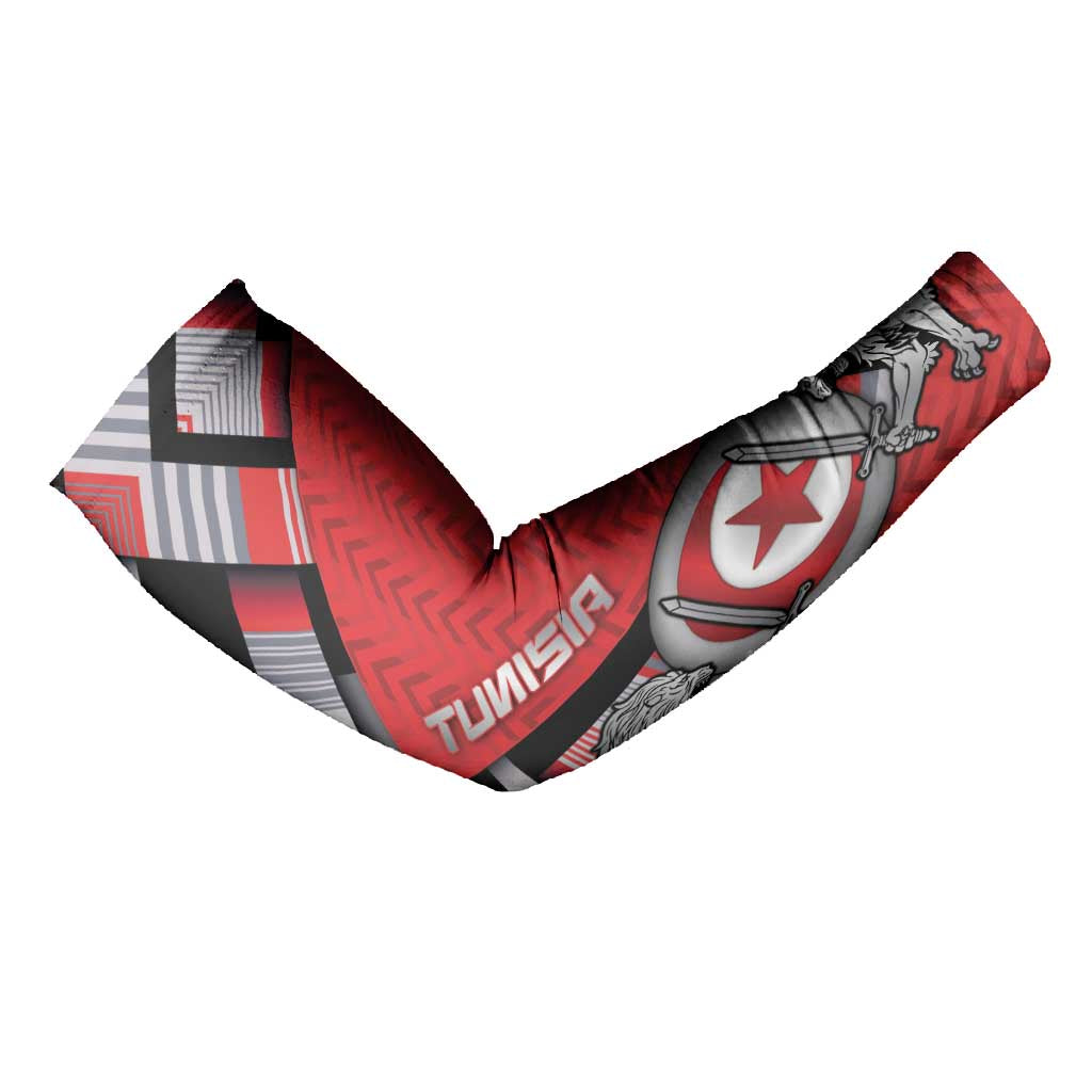 Personalized Tunisia Arm Sleeves Silver Lions Sports Patterns - Wonder Print Shop