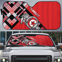 Tunisia Auto Sun Shade Silver Lions Sports Patterns - Wonder Print Shop