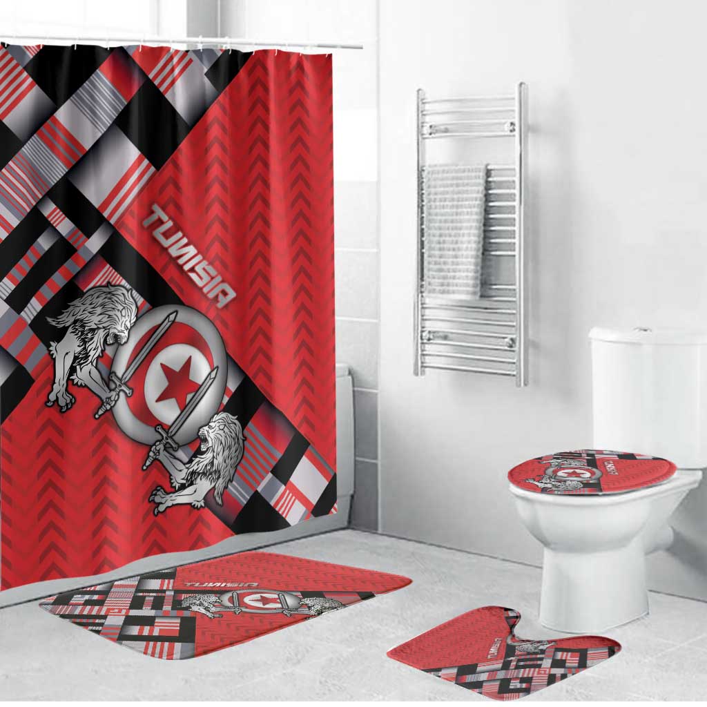 Tunisia Bathroom Set Silver Lions Sports Patterns - Wonder Print Shop