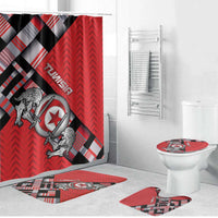 Tunisia Bathroom Set Silver Lions Sports Patterns - Wonder Print Shop