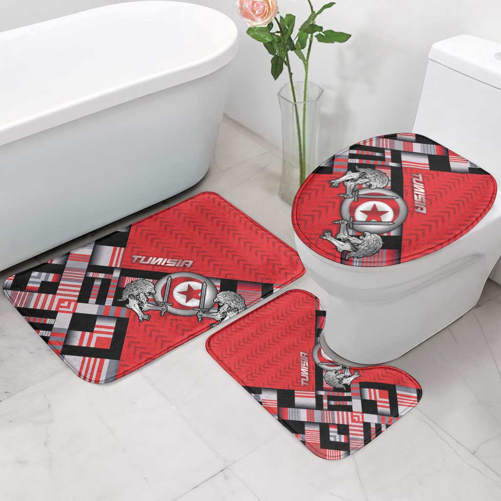 Tunisia Bathroom Set Silver Lions Sports Patterns - Wonder Print Shop