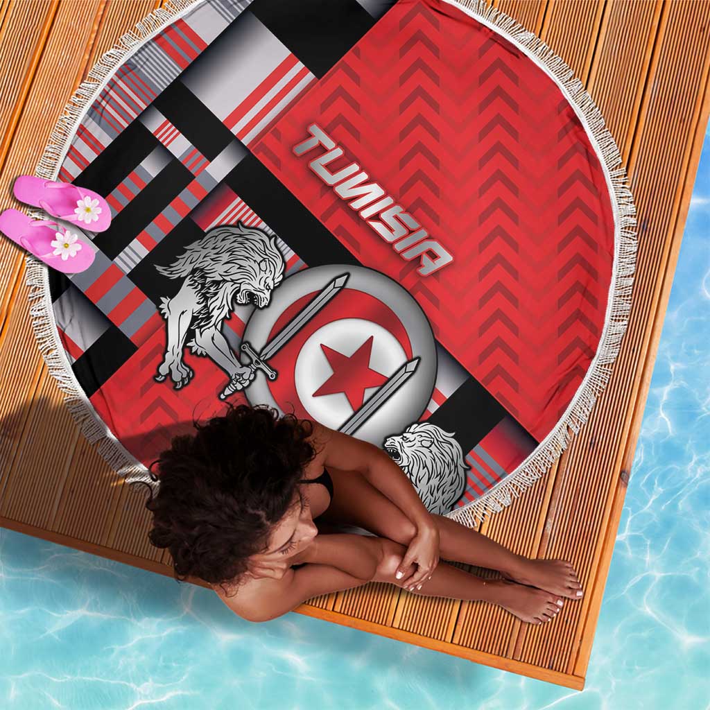 Tunisia Beach Blanket Silver Lions Sports Patterns - Wonder Print Shop