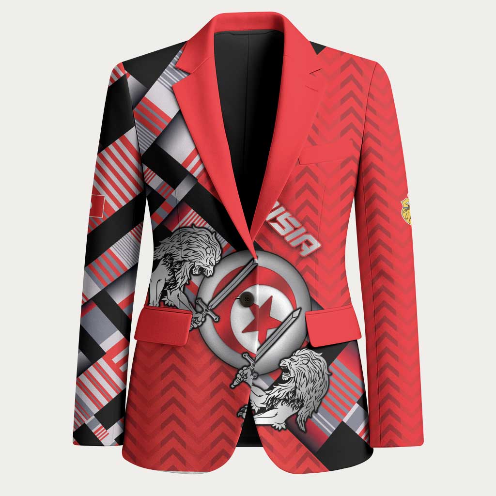 Personalized Tunisia Blazer Silver Lions Sports Patterns - Wonder Print Shop