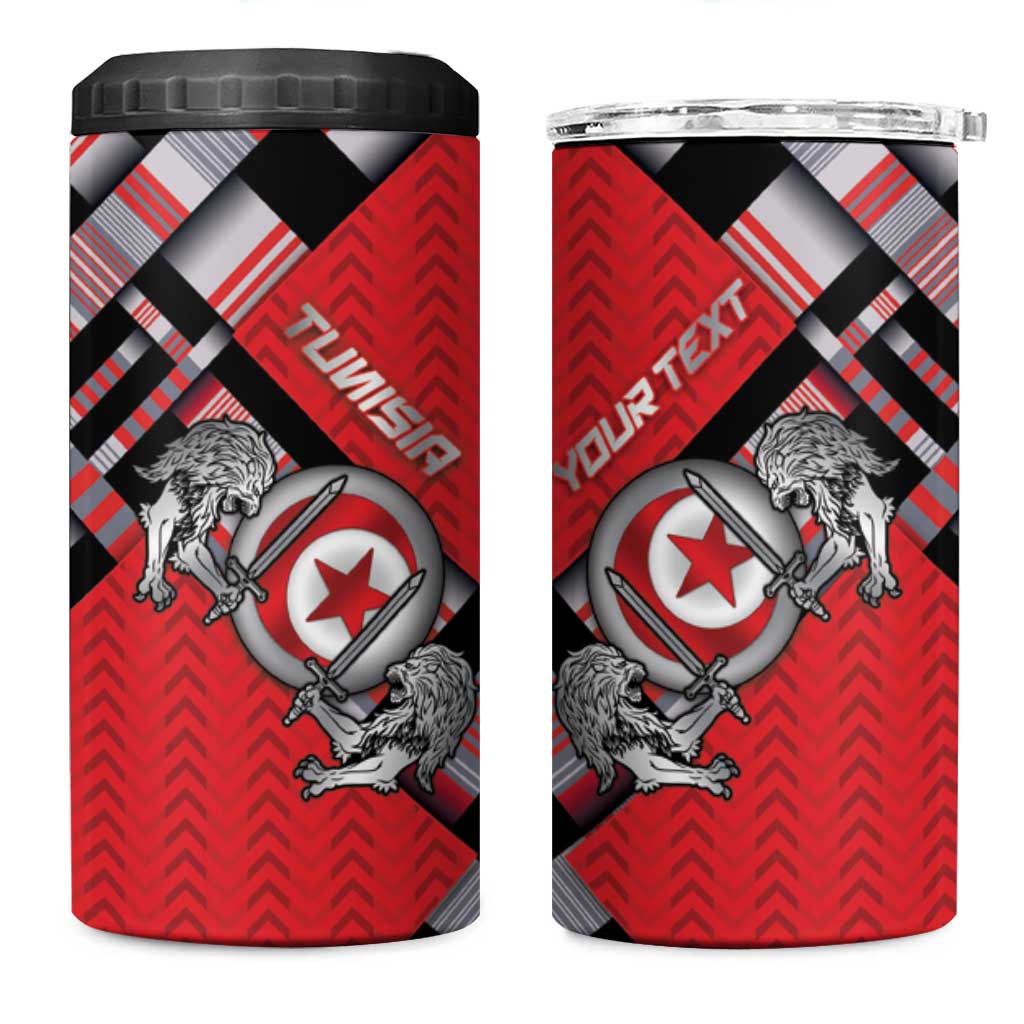 Personalized Tunisia 4 in 1 Can Cooler Tumbler Silver Lions Sports Patterns - Wonder Print Shop
