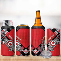 Personalized Tunisia 4 in 1 Can Cooler Tumbler Silver Lions Sports Patterns - Wonder Print Shop