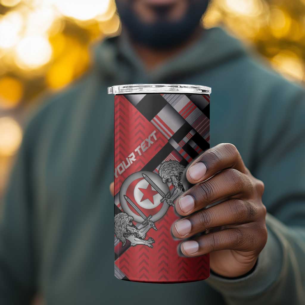 Personalized Tunisia 4 in 1 Can Cooler Tumbler Silver Lions Sports Patterns - Wonder Print Shop