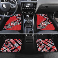 Personalized Tunisia Car Mats Silver Lions Sports Patterns - Wonder Print Shop