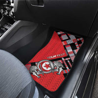 Personalized Tunisia Car Mats Silver Lions Sports Patterns - Wonder Print Shop