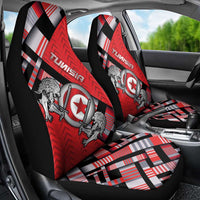 Tunisia Car Seat Cover Silver Lions Sports Patterns - Wonder Print Shop