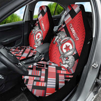 Tunisia Car Seat Cover Silver Lions Sports Patterns - Wonder Print Shop
