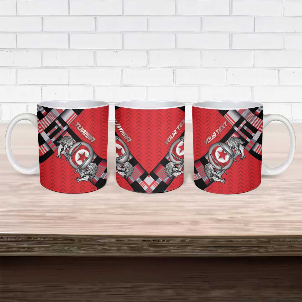 Personalized Tunisia Ceramic Mug Silver Lions Sports Patterns - Wonder Print Shop