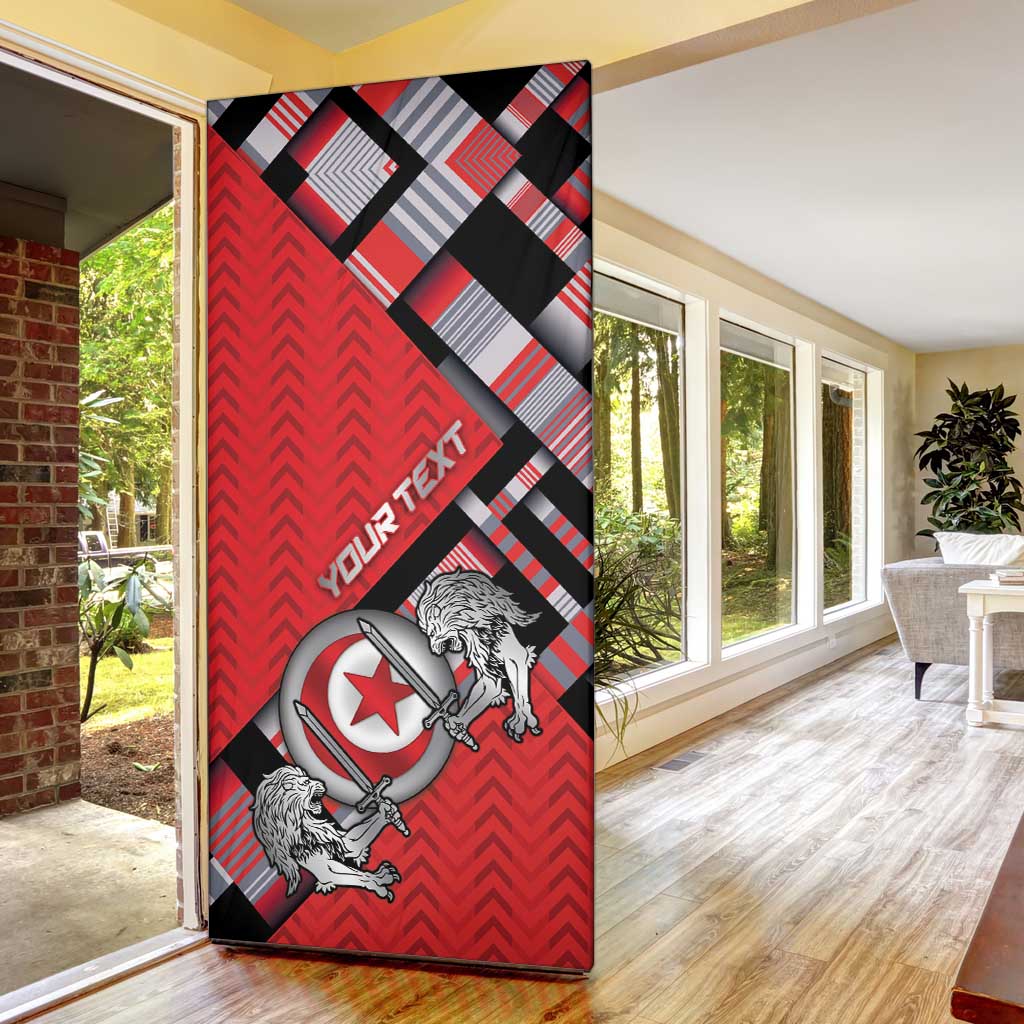 Personalized Tunisia Door Cover Silver Lions Sports Patterns - Wonder Print Shop