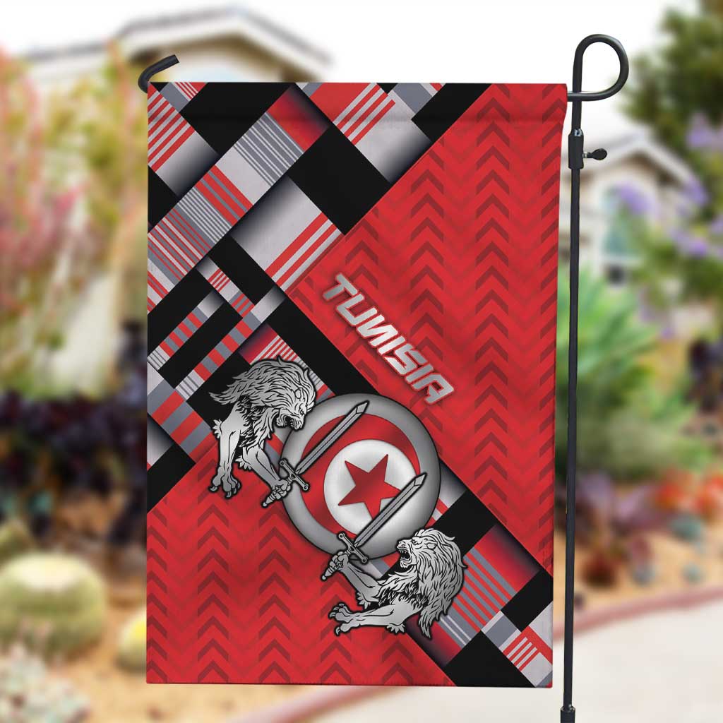 Tunisia Garden Flag Silver Lions Sports Patterns - Wonder Print Shop