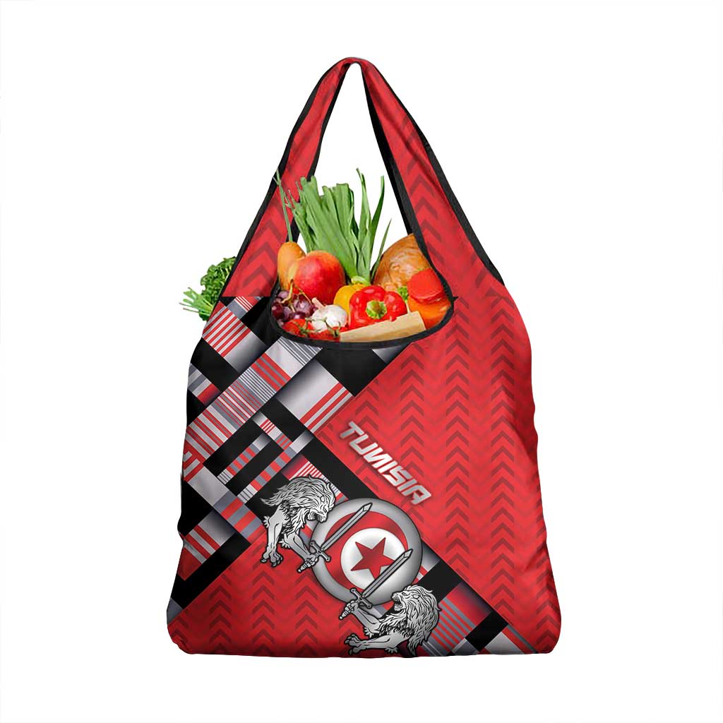 Tunisia Grocery Bag Silver Lions Sports Patterns - Wonder Print Shop