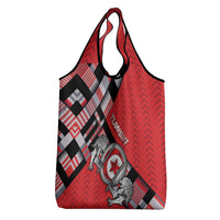 Tunisia Grocery Bag Silver Lions Sports Patterns - Wonder Print Shop