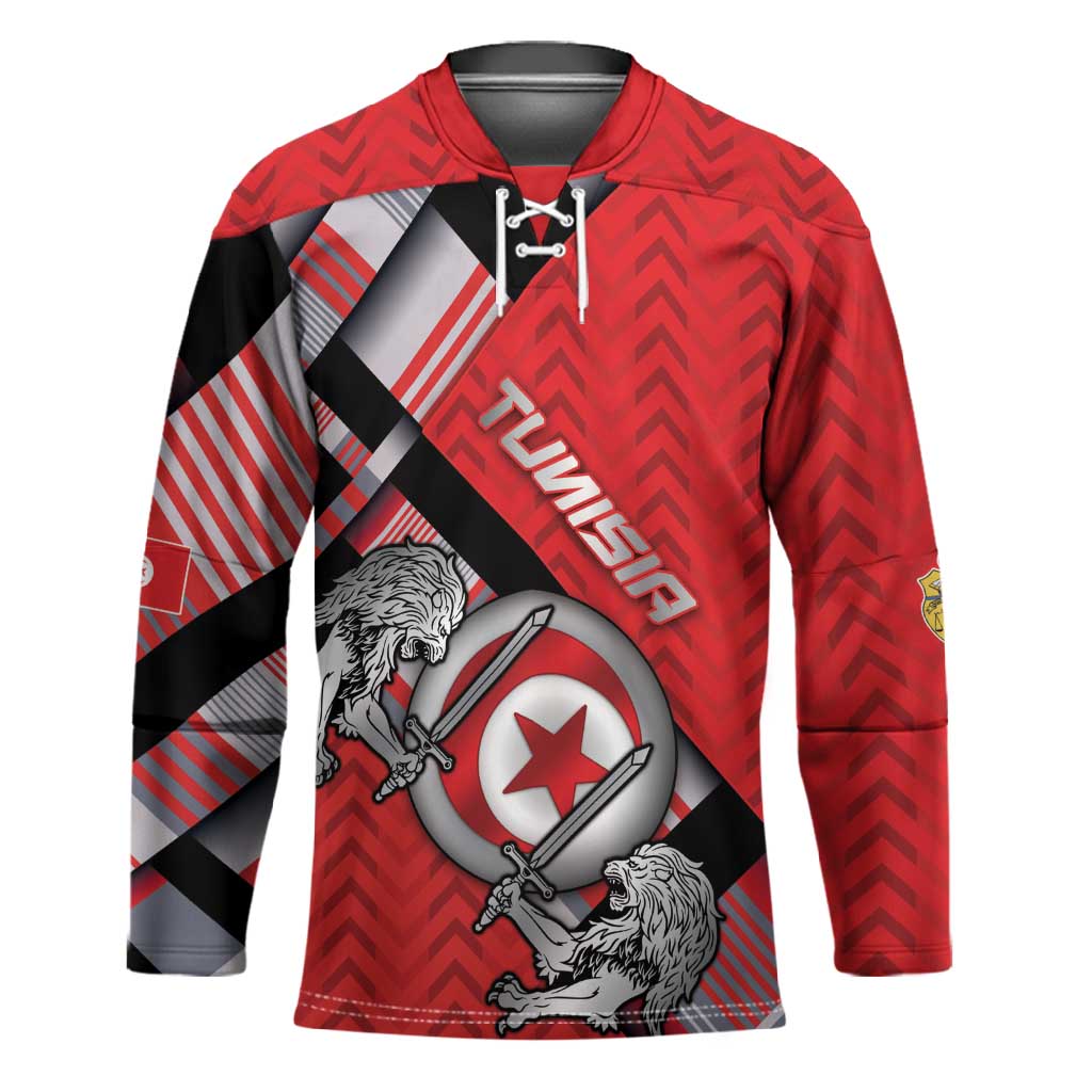 Personalized Tunisia Hockey Jersey Silver Lions Sports Patterns - Wonder Print Shop