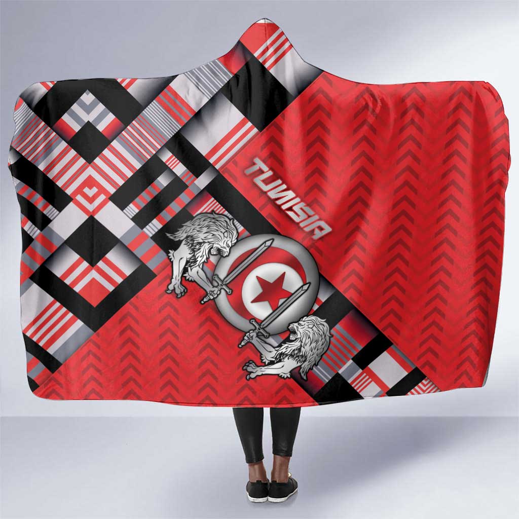 Tunisia Hooded Blanket Silver Lions Sports Patterns - Wonder Print Shop
