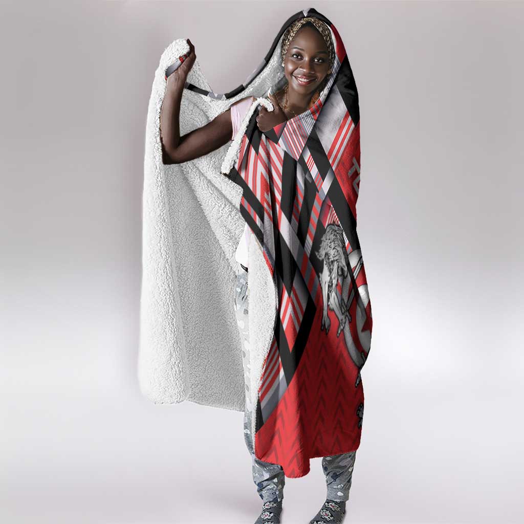 Tunisia Hooded Blanket Silver Lions Sports Patterns - Wonder Print Shop
