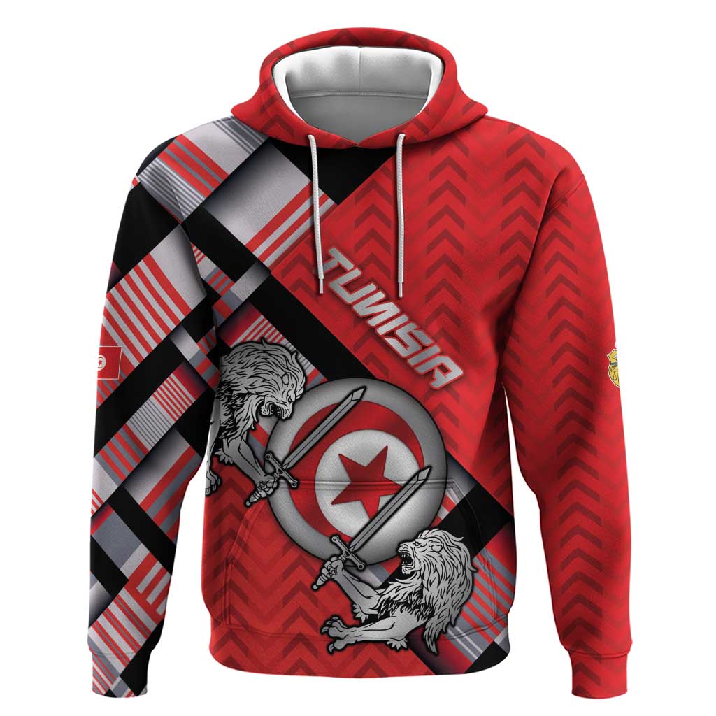 Personalized Tunisia Hoodie Silver Lions Sports Patterns - Wonder Print Shop