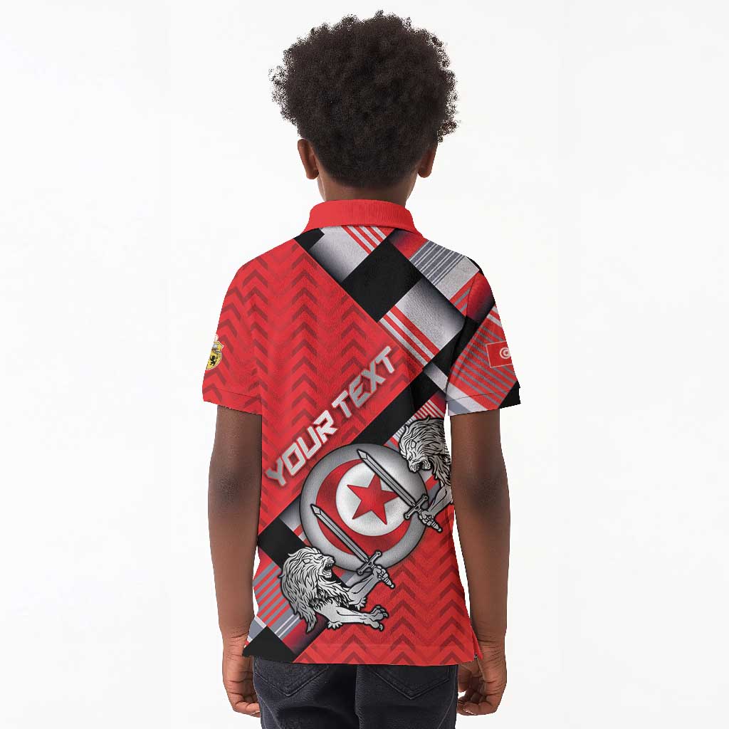 Personalized Tunisia Kid Polo Shirt Silver Lions Sports Patterns - Wonder Print Shop