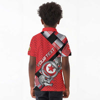 Personalized Tunisia Kid Polo Shirt Silver Lions Sports Patterns - Wonder Print Shop