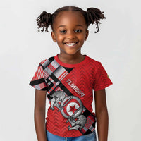Personalized Tunisia Kid T shirt Silver Lions Sports Patterns - Wonder Print Shop