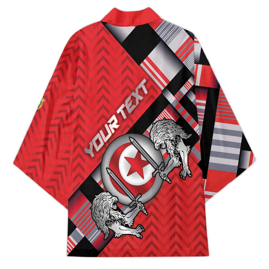 Personalized Tunisia Kimono Silver Lions Sports Patterns - Wonder Print Shop