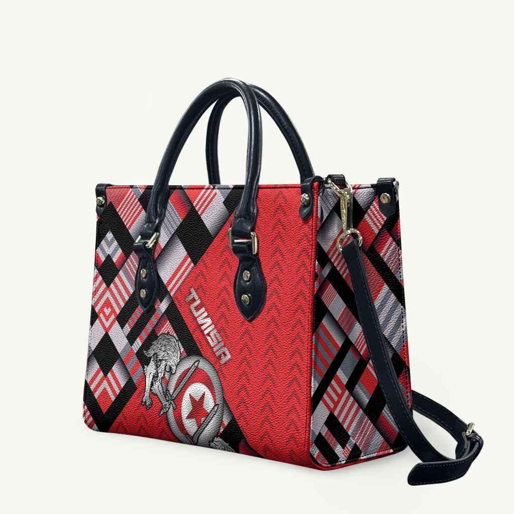 Tunisia Leather Bag Silver Lions Sports Patterns - Wonder Print Shop