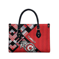 Tunisia Leather Bag Silver Lions Sports Patterns - Wonder Print Shop