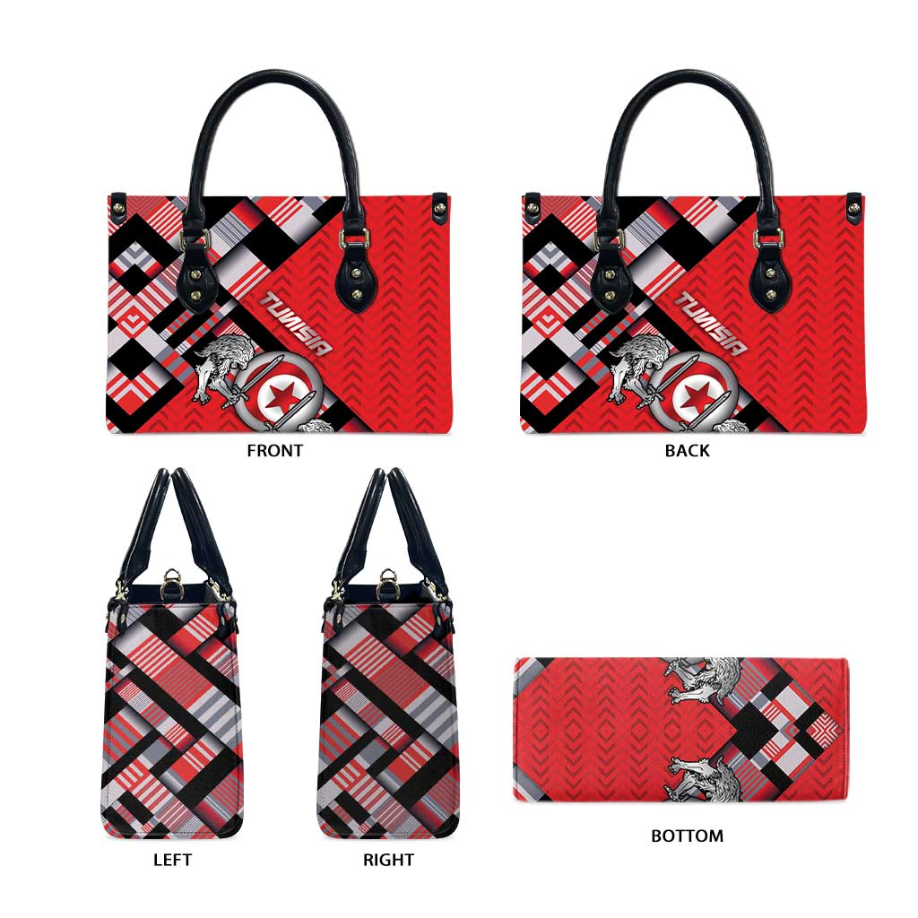 Tunisia Leather Bag Silver Lions Sports Patterns - Wonder Print Shop