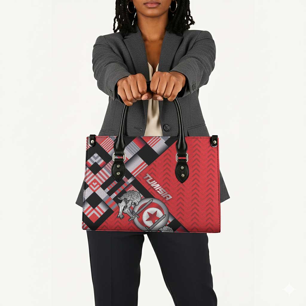Tunisia Leather Bag Silver Lions Sports Patterns - Wonder Print Shop