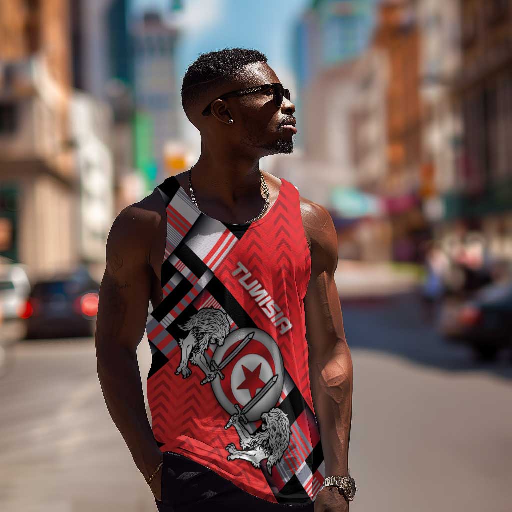 Personalized Tunisia Men Tank Top Silver Lions Sports Patterns - Wonder Print Shop