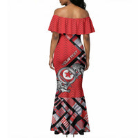 Personalized Tunisia Mermaid Dress Silver Lions Sports Patterns - Wonder Print Shop