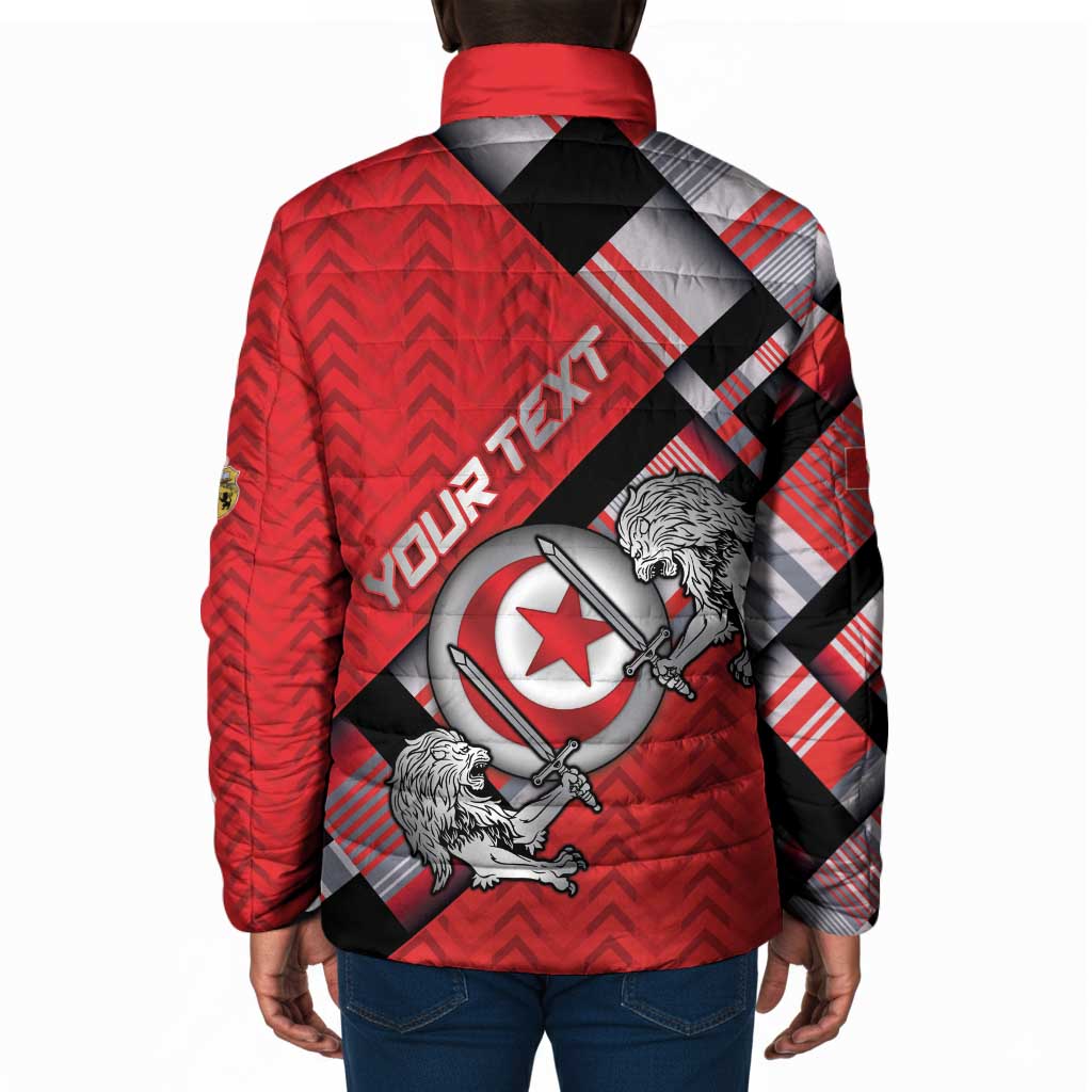 Personalized Tunisia Padded Jacket Silver Lions Sports Patterns - Wonder Print Shop